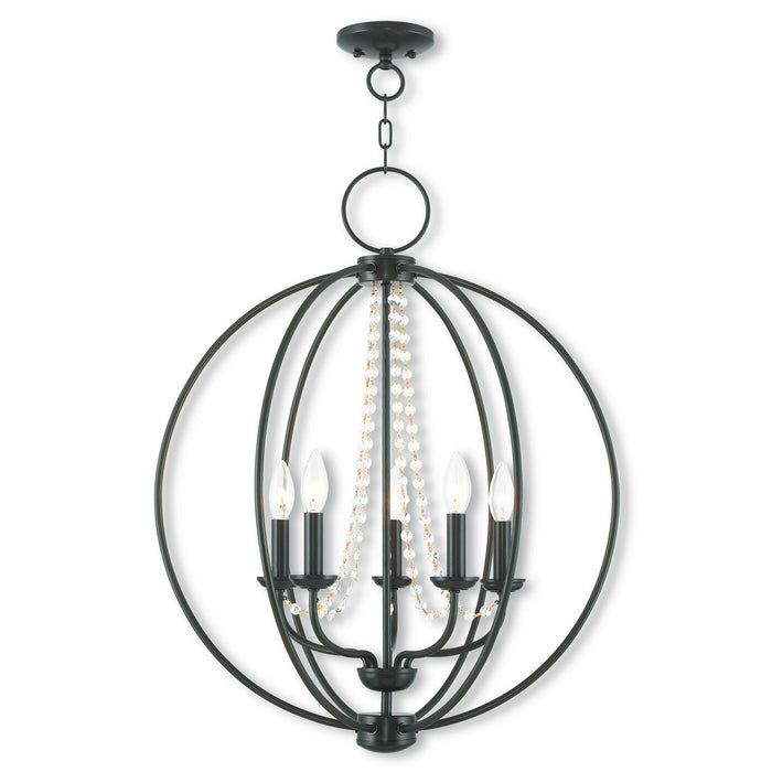 Livex Lighting 40915-92 Five Light Chandelier, English Bronze