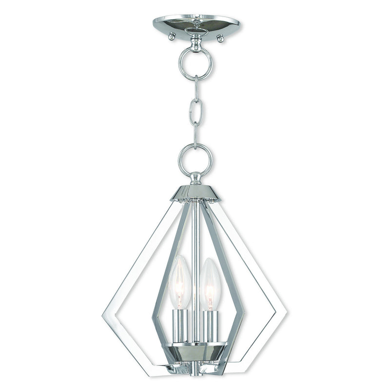 Livex Lighting 40922-05 Two Light Mini Chandelier/Ceiling Mount, Polished Chrome