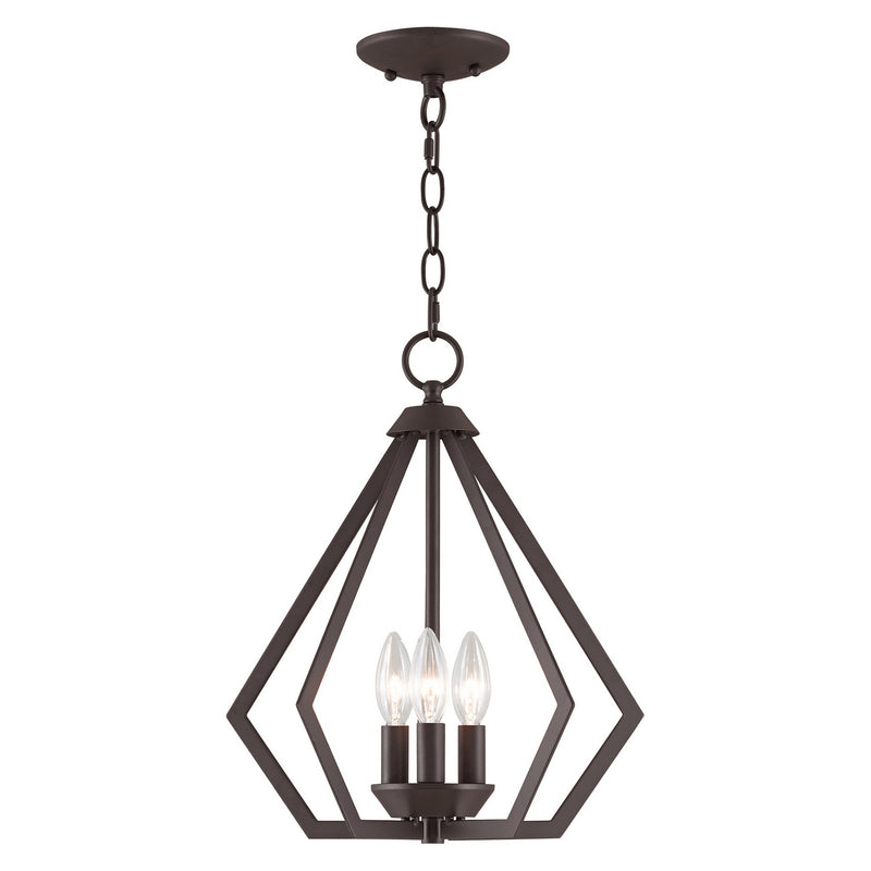 Livex Lighting 40923-07 Three Light Mini Chandelier/Ceiling Mount, Bronze