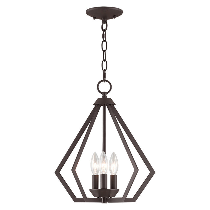 Livex Lighting 40923-07 Three Light Mini Chandelier/Ceiling Mount, Bronze