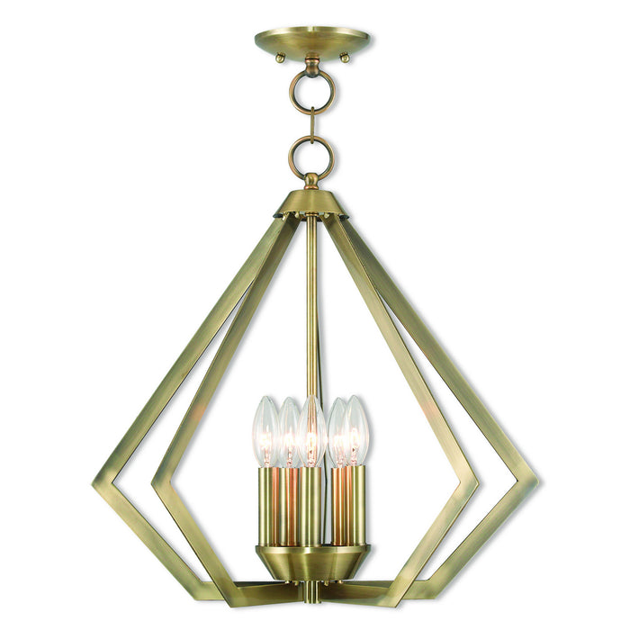 Livex Lighting 40925-01 Five Light Chandelier, Antique Brass
