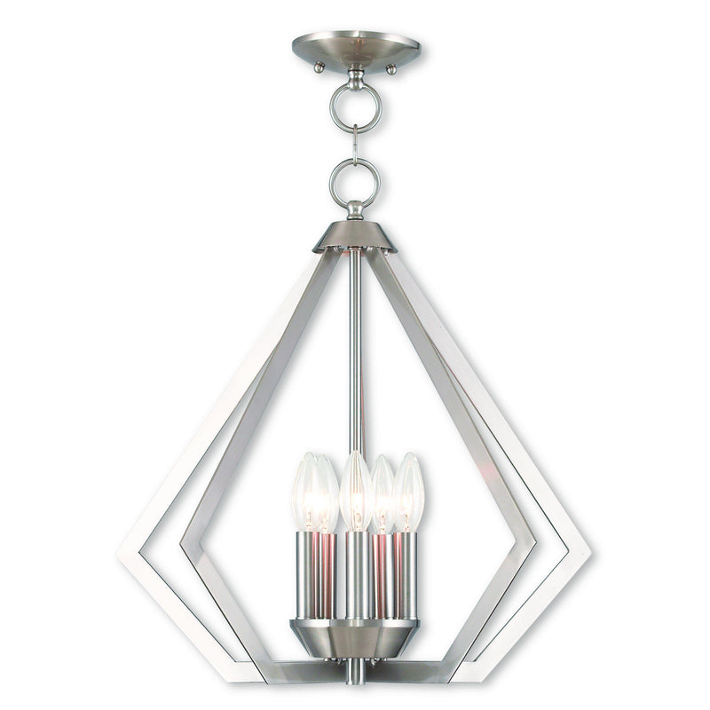 Livex Lighting 40925-91 Five Light Chandelier, Brushed Nickel