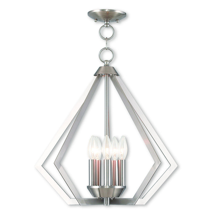 Livex Lighting 40925-91 Five Light Chandelier, Brushed Nickel