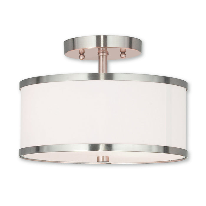 Livex Lighting 62626-91 Two Light Ceiling Mount, Brushed Nickel
