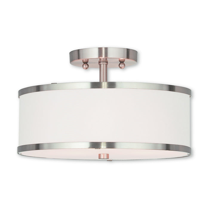 Livex Lighting 62627-91 Two Light Ceiling Mount, Brushed Nickel