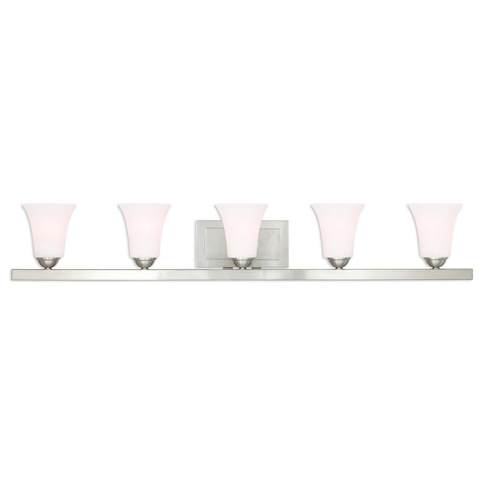 Livex Lighting 6485-91 Five Light Bath Vanity, Brushed Nickel