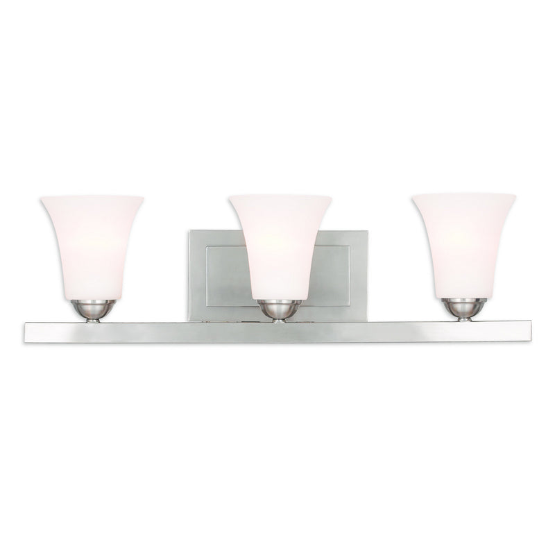 Livex Lighting 6493-91 Three Light Bath Vanity, Brushed Nickel