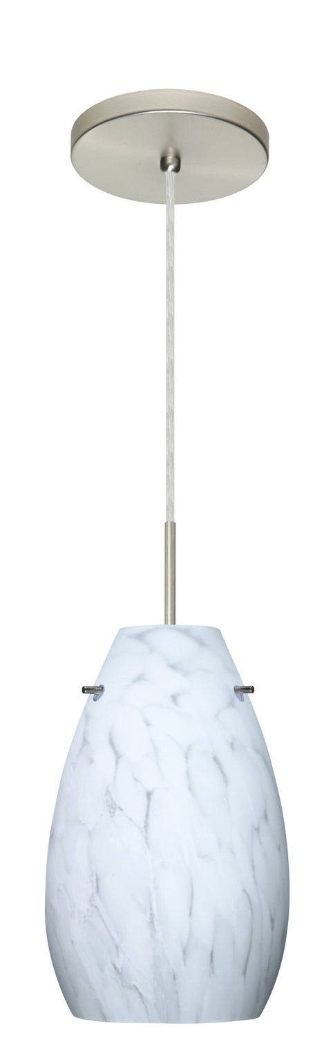 Besa 1JT-412619-LED-SN One Light Pendant, Satin Nickel