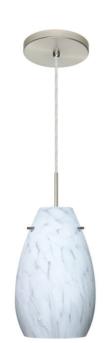 Besa 1JT-412619-LED-SN One Light Pendant, Satin Nickel