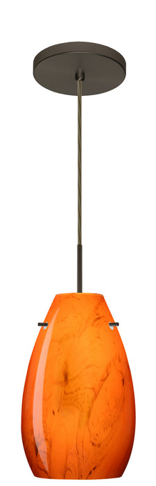 Besa 1JT-4126HB-LED-BR One Light Pendant, Bronze