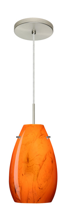 Besa 1JT-4126HB-LED-SN One Light Pendant, Satin Nickel