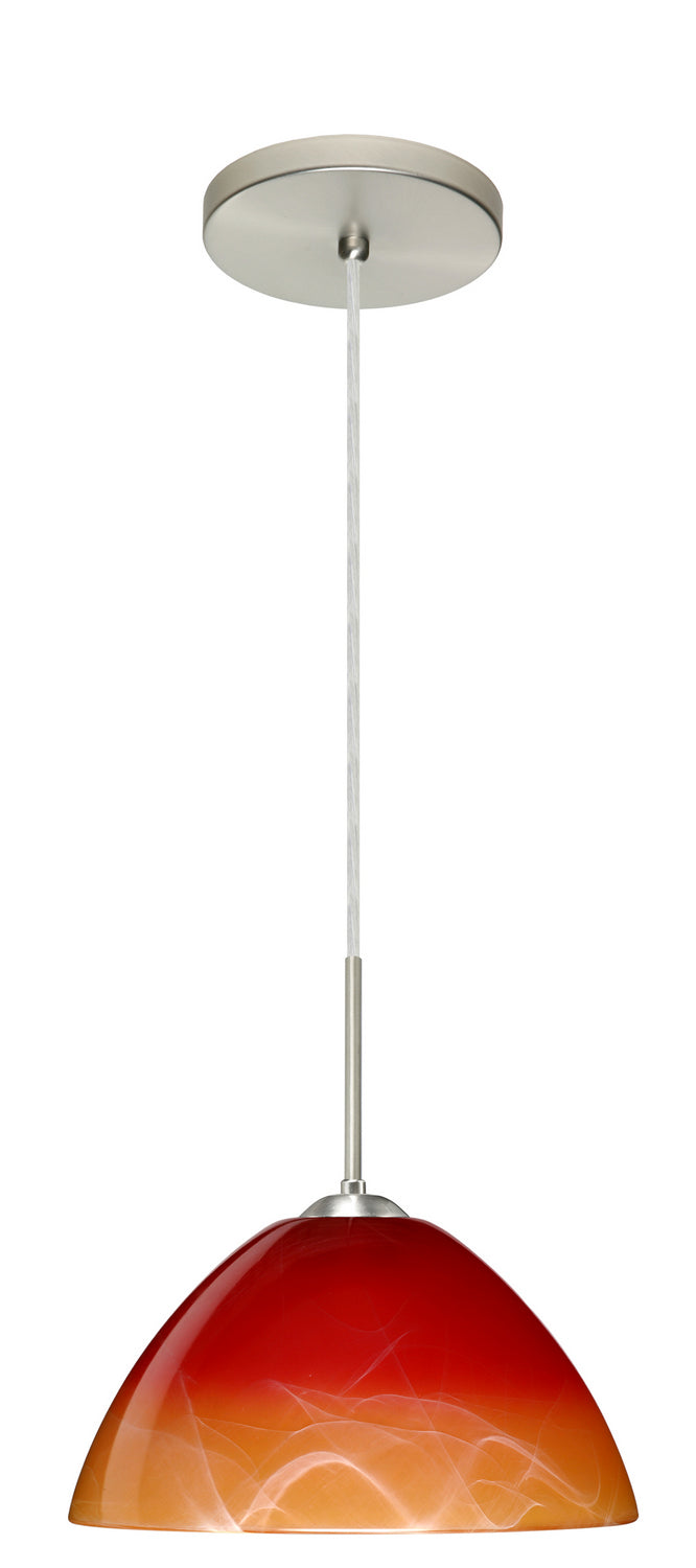 Besa 1JT-4201SL-LED-SN One Light Pendant, Satin Nickel
