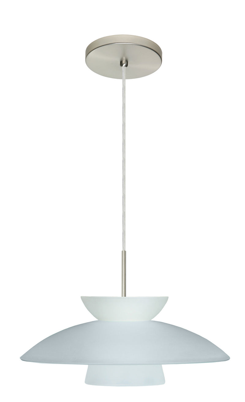 Besa 1JT-451325-LED-SN One Light Pendant, Satin Nickel