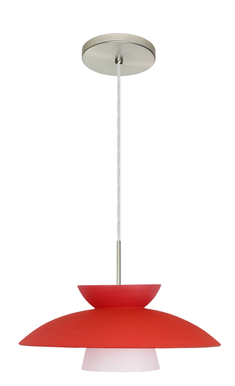 Besa 1JT-451331-LED-SN One Light Pendant, Satin Nickel