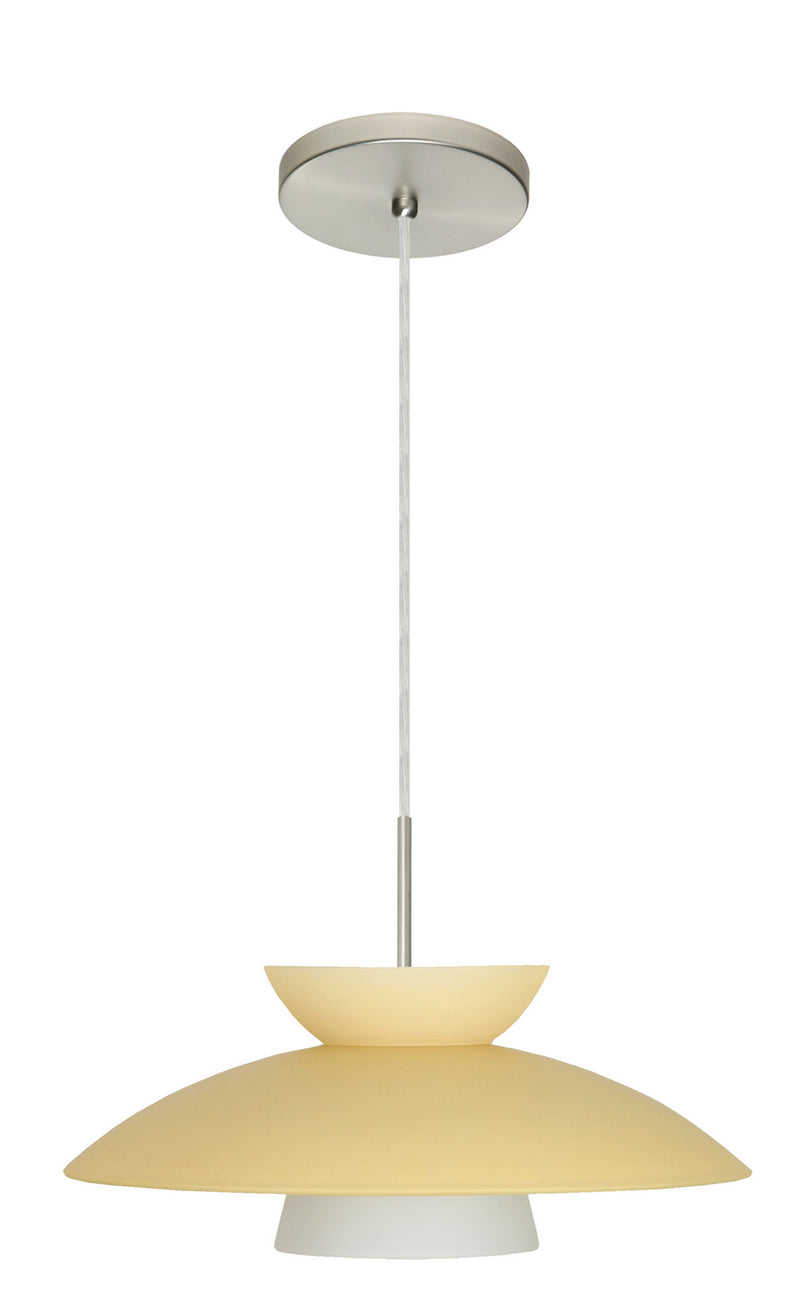 Besa 1JT-451397-LED-SN One Light Pendant, Satin Nickel