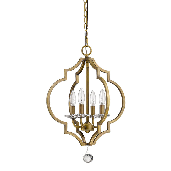 Acclaim Lighting IN11017RB Four Light Chandelier, Raw Brass