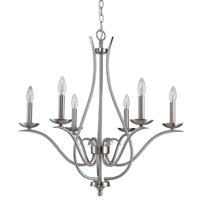 Acclaim Lighting IN11250SN Six Light Chandelier, Satin Nickel