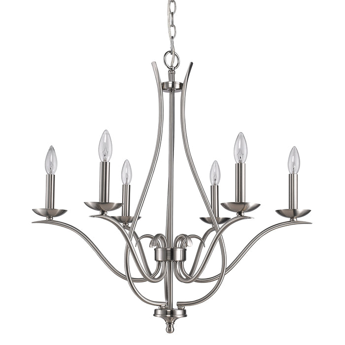 Acclaim Lighting IN11250SN Six Light Chandelier, Satin Nickel