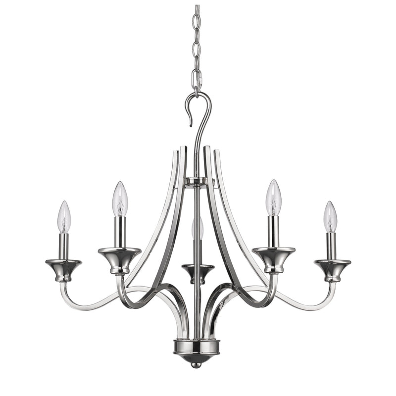 Acclaim Lighting IN11255PN Five Light Chandelier, Polished Nickel