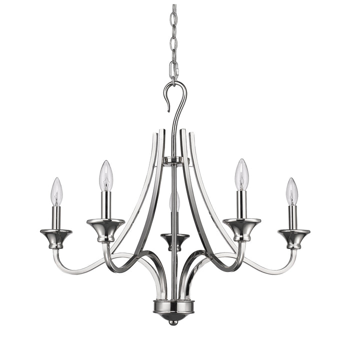 Acclaim Lighting IN11255PN Five Light Chandelier, Polished Nickel