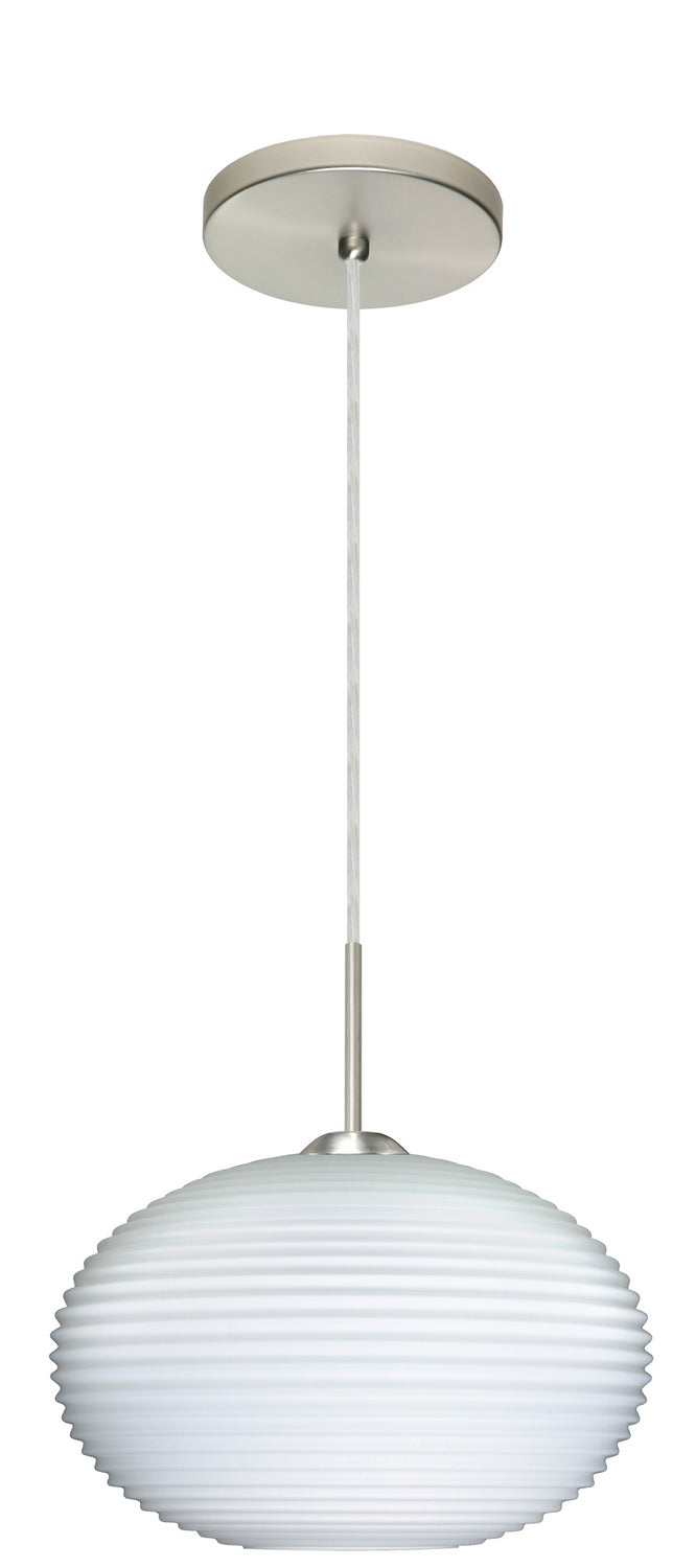 Besa 1JT-491307-LED-SN One Light Pendant, Satin Nickel