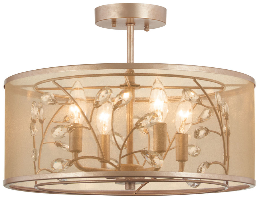 Minka-Lavery 4434-252 Four Light Semi Flush Mount, Nanti Champaign Silver