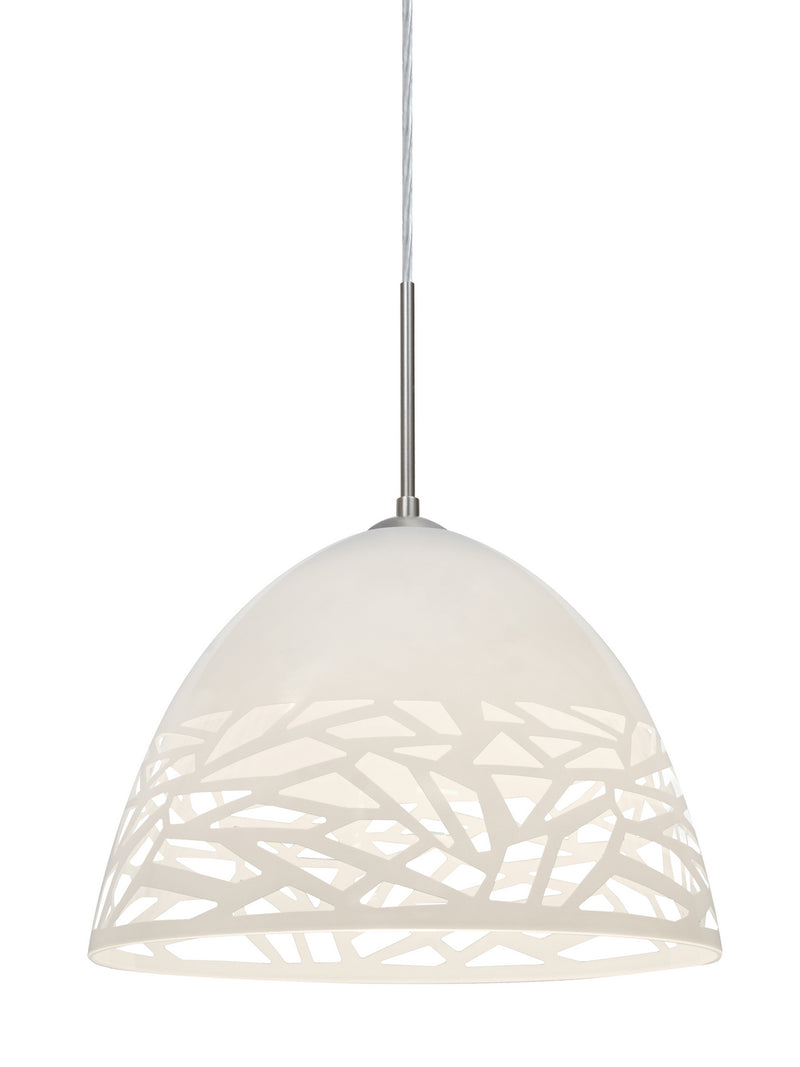 Besa 1JT-KIEVWH-LED-SN One Light Pendant, Satin Nickel