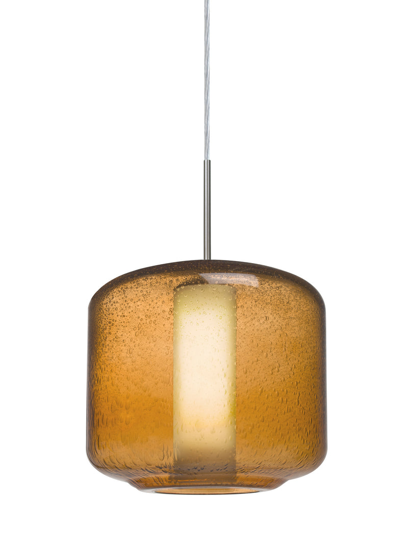 Besa 1JT-NILES10AO-SN One Light Pendant, Satin Nickel
