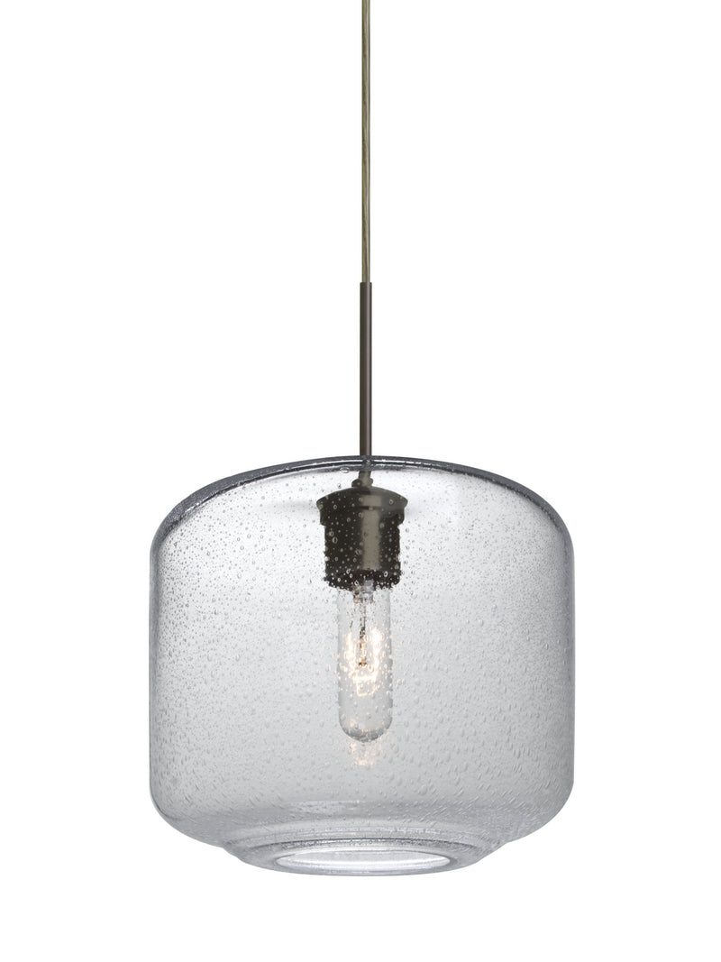 Besa 1JT-NILES10CL-BR One Light Pendant, Bronze