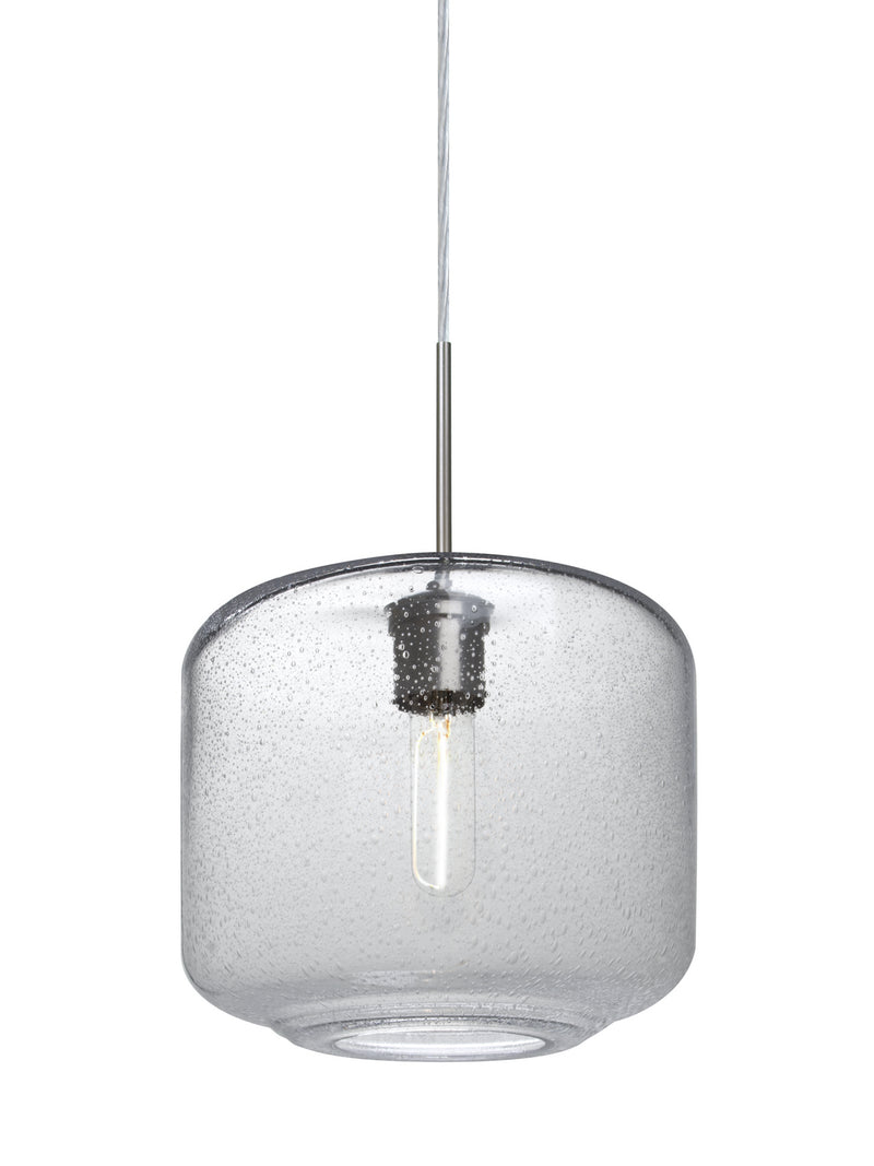 Besa 1JT-NILES10CL-EDIL-SN One Light Pendant, Satin Nickel