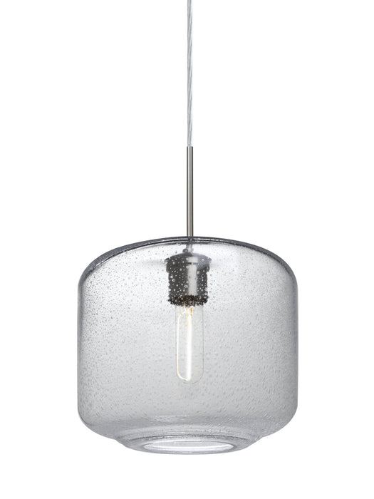Besa 1JT-NILES10CL-EDIL-SN One Light Pendant, Satin Nickel