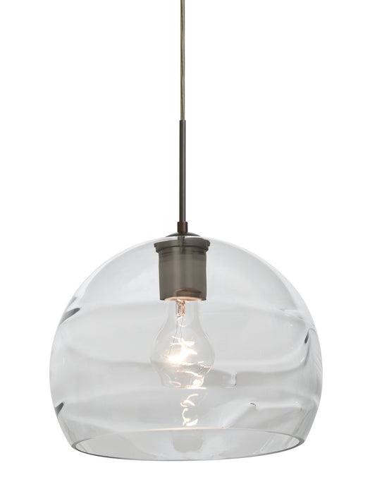 Besa 1JT-SPIR10CL-BR One Light Pendant, Bronze
