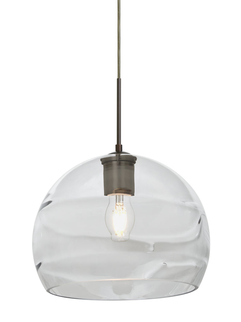 Besa 1JT-SPIR10CL-EDIL-BR One Light Pendant, Bronze