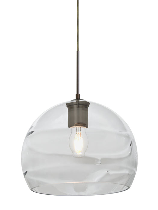 Besa 1JT-SPIR10CL-EDIL-BR One Light Pendant, Bronze