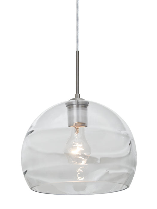 Besa 1JT-SPIR10CL-SN One Light Pendant, Satin Nickel