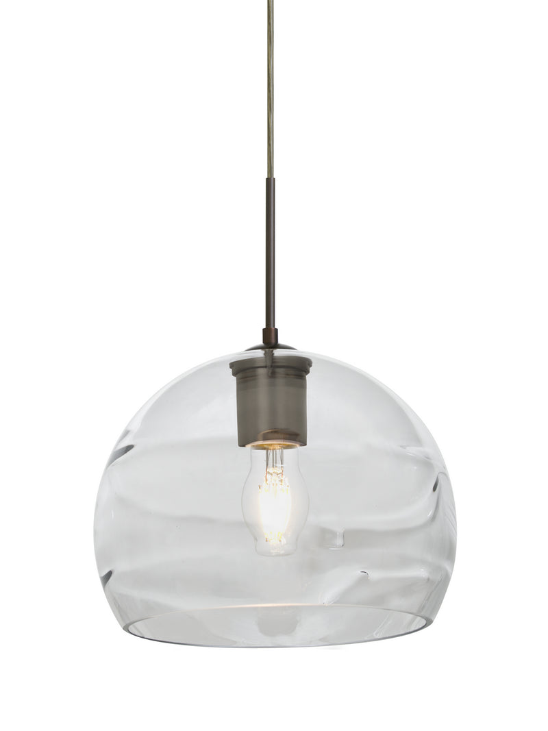 Besa 1JT-SPIR8CL-EDIL-BR One Light Pendant, Bronze
