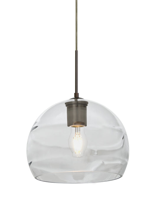 Besa 1JT-SPIR8CL-EDIL-BR One Light Pendant, Bronze