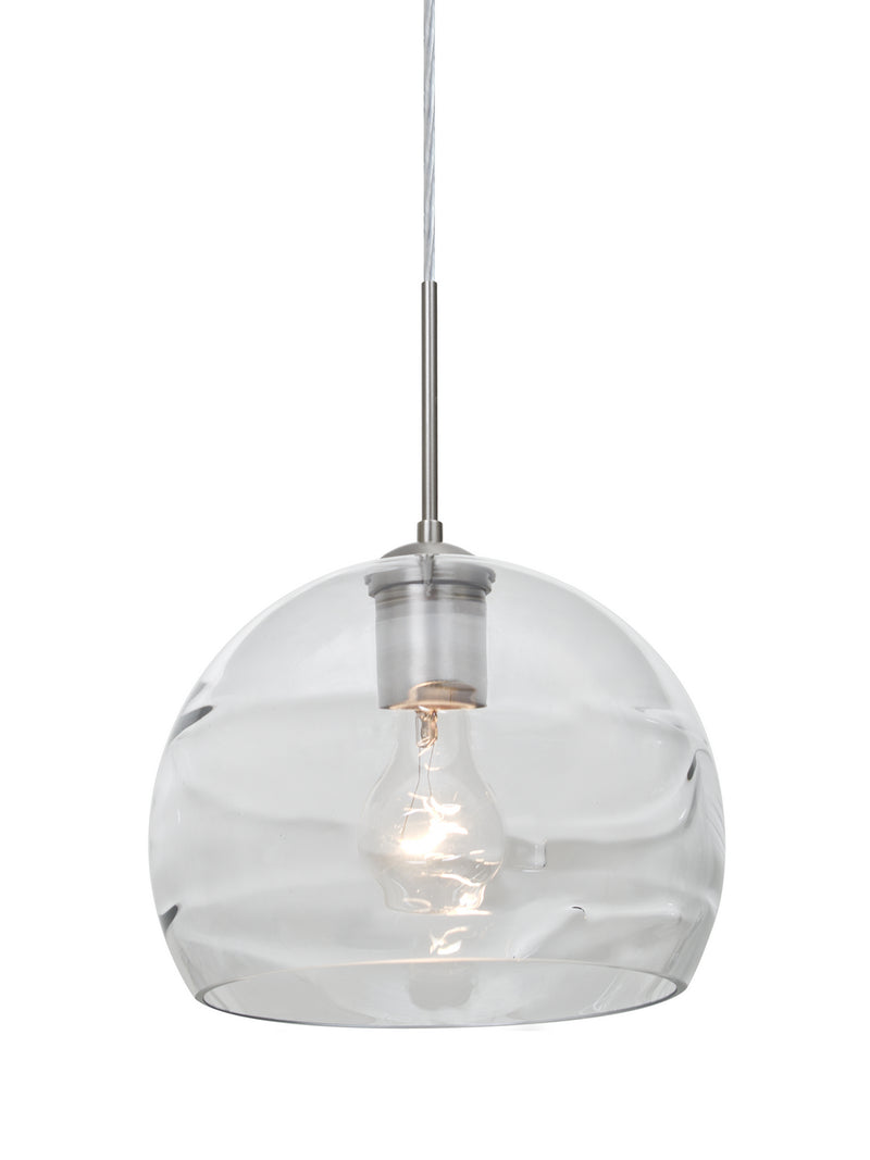 Besa 1JT-SPIR8CL-SN One Light Pendant, Satin Nickel