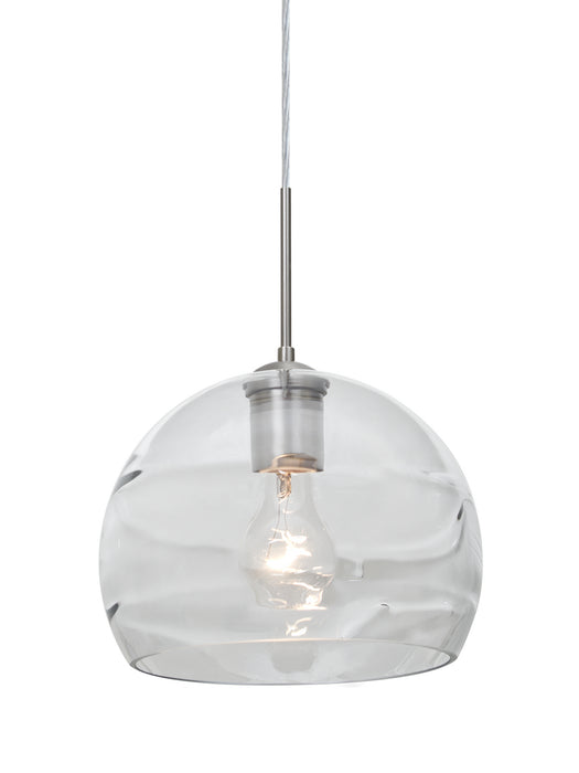 Besa 1JT-SPIR8CL-SN One Light Pendant, Satin Nickel