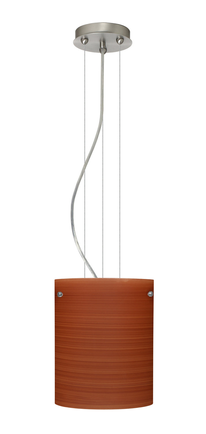 Besa 1KG-4006CH-LED-SN One Light Pendant, Satin Nickel