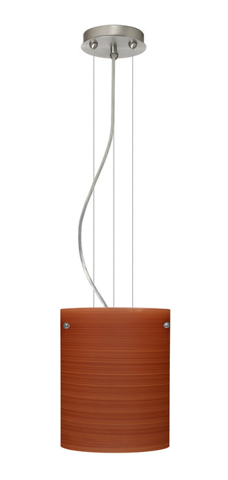 Besa 1KG-4006CH-LED-SN One Light Pendant, Satin Nickel