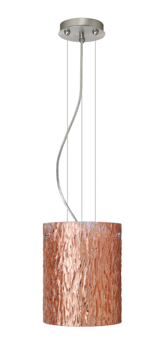 Besa 1KG-4006CS-LED-SN One Light Pendant, Satin Nickel