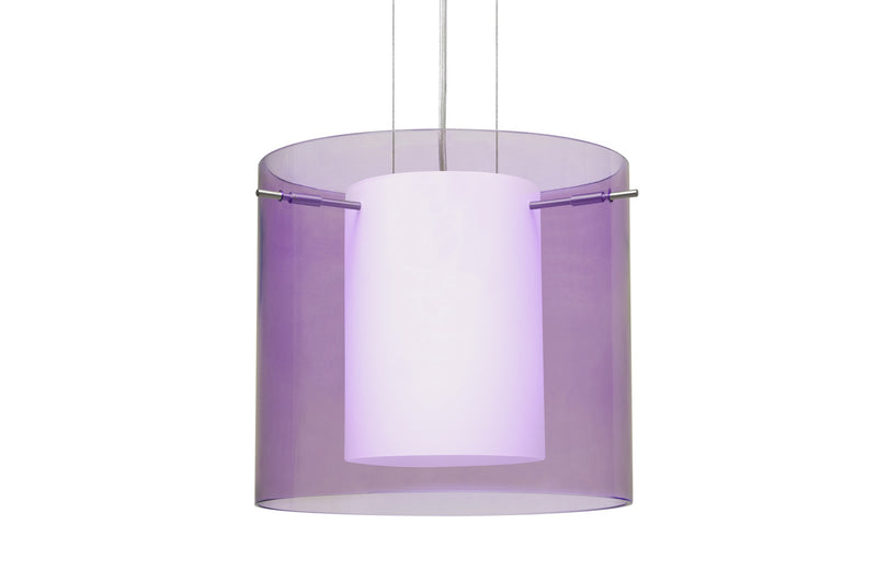 Besa 1KG-A18407-LED-SN One Light Pendant, Satin Nickel