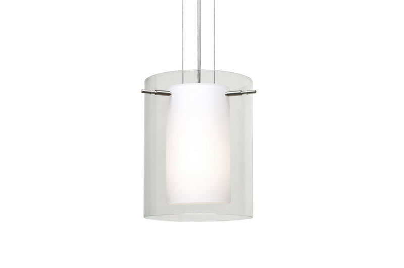 Besa 1KG-C00607-LED-SN One Light Pendant, Satin Nickel