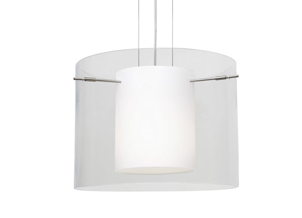 Besa 1KG-C00707-LED-SN One Light Pendant, Satin Nickel