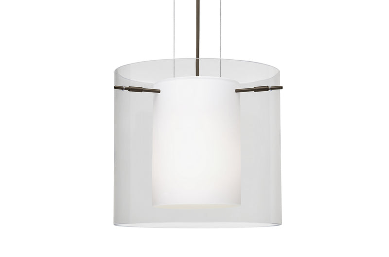 Besa 1KG-C18407-LED-BR One Light Pendant, Bronze