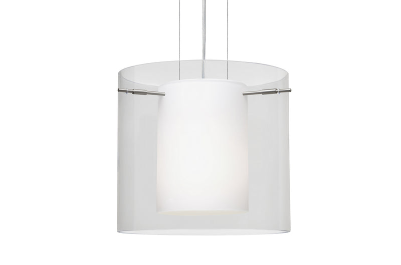 Besa 1KG-C18407-LED-SN One Light Pendant, Satin Nickel