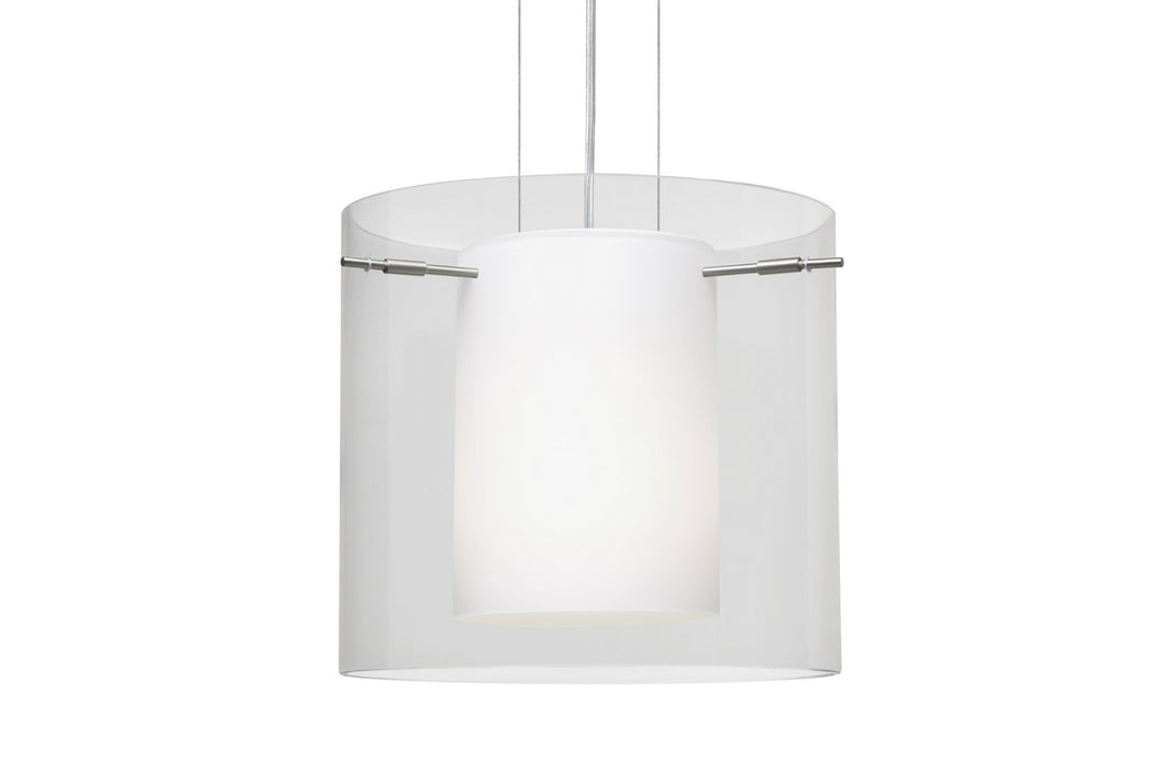 Besa 1KG-C18407-LED-SN One Light Pendant, Satin Nickel
