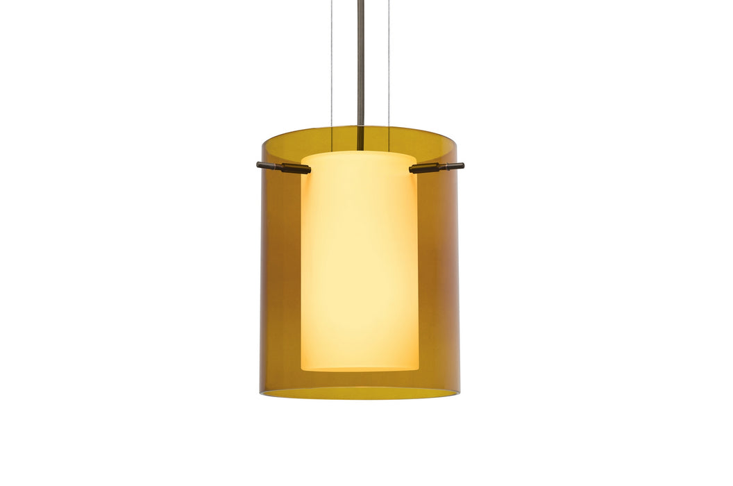 Besa 1KG-G00607-LED-BR One Light Pendant, Bronze
