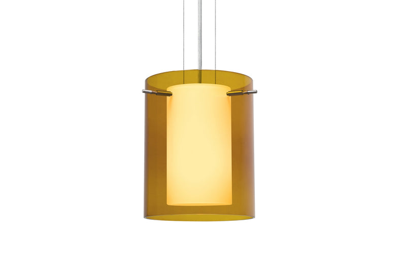 Besa 1KG-G00607-LED-SN One Light Pendant, Satin Nickel